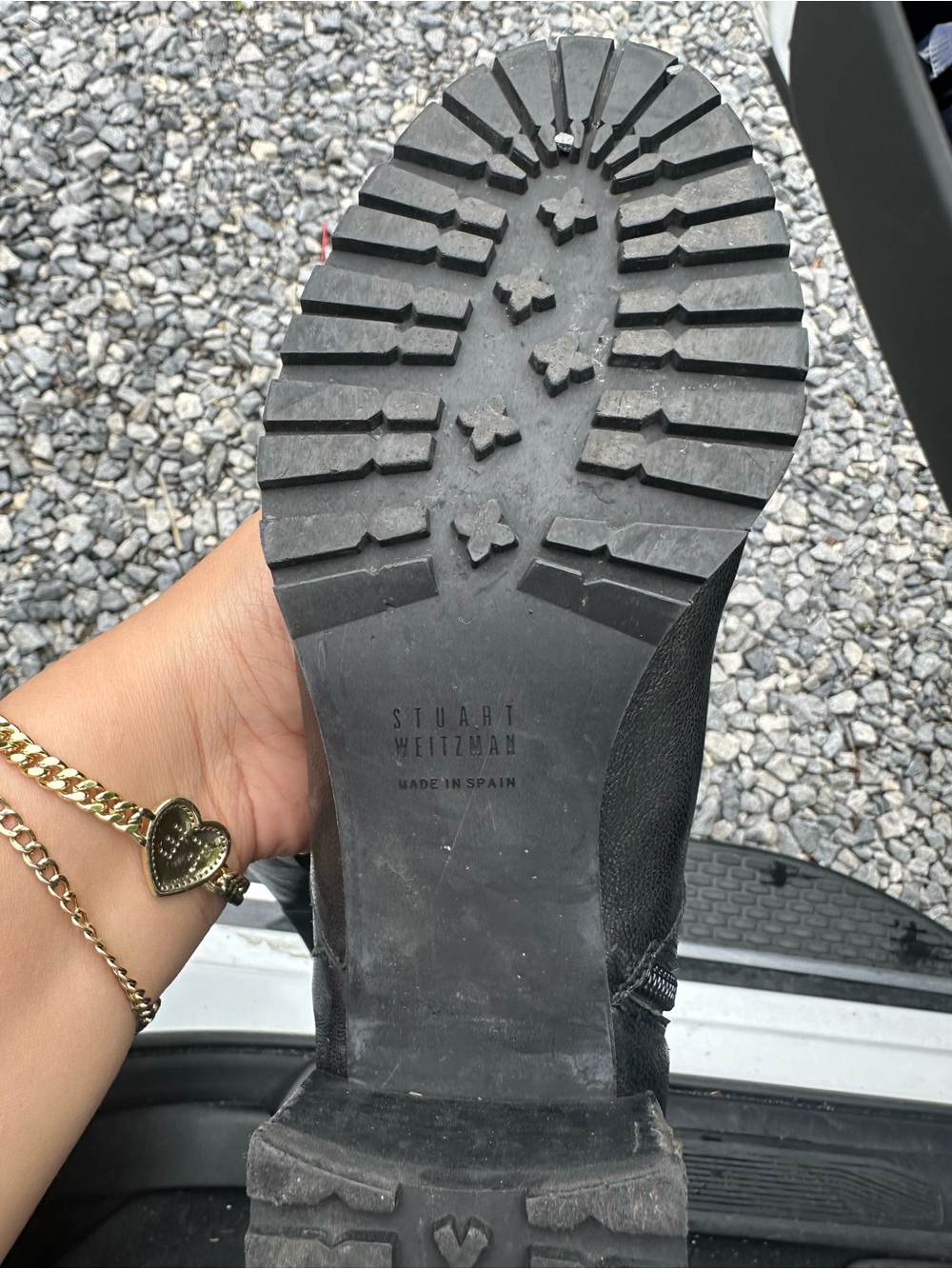 Stuart Weitzman Black Leather Mid-Calf Block Heel Boots - Picture 7 of 11